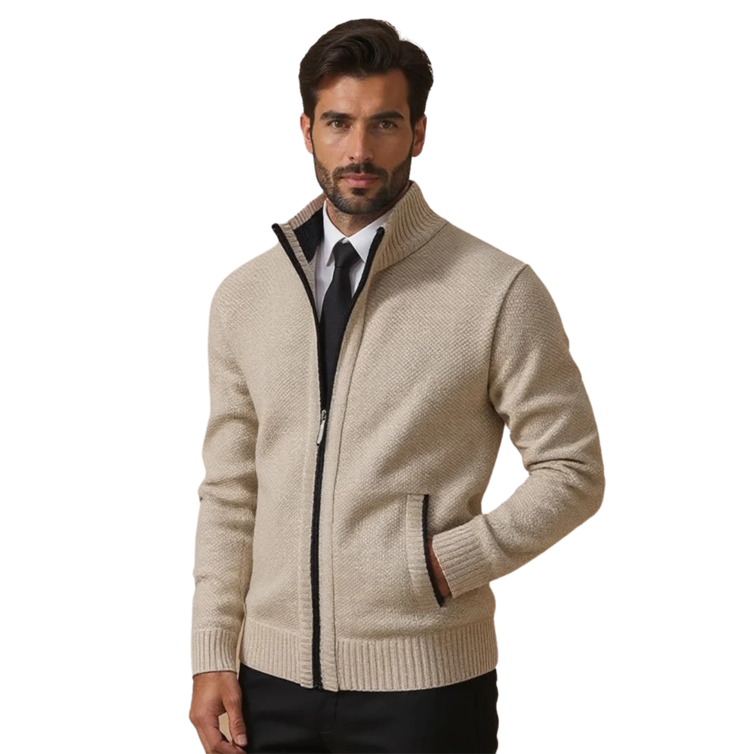 Cardigan Col Roulé Bergen | Moderne & Confortable